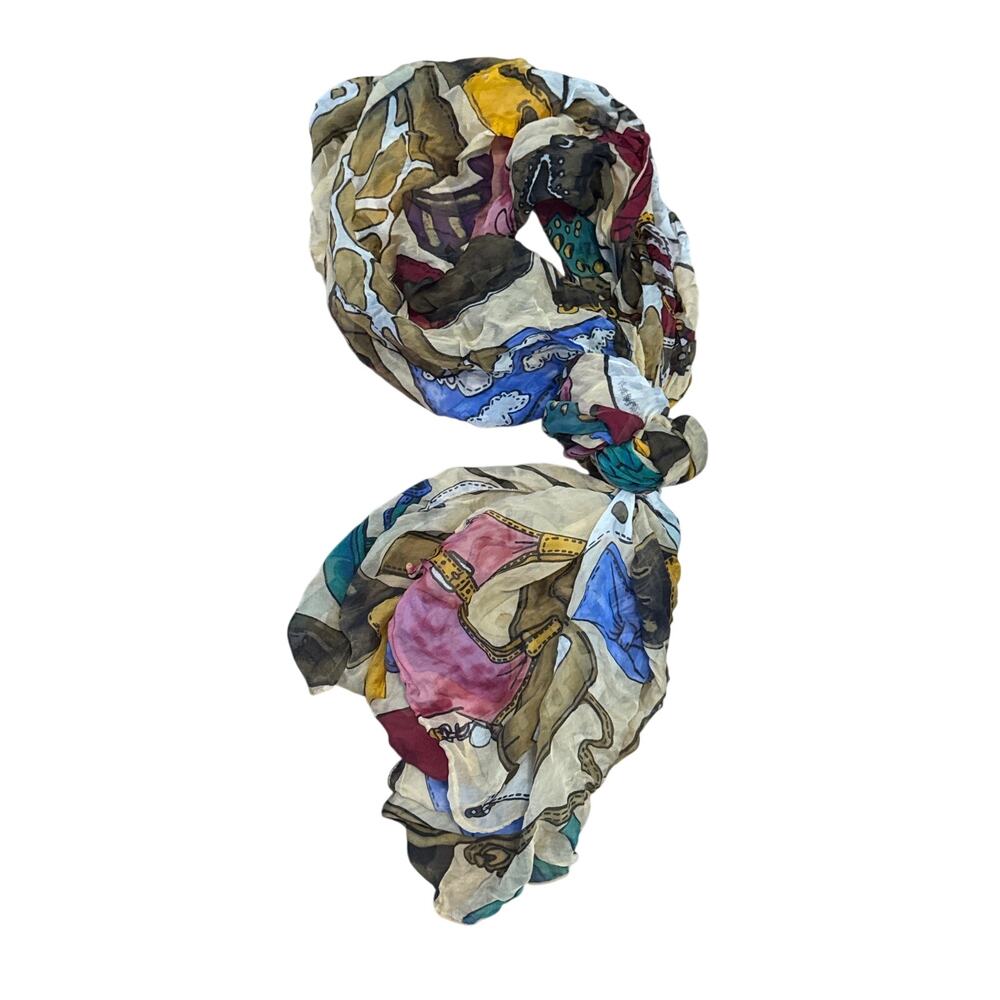 100% Silk Long Scarf Shoes Purses Girly Print Novelty Unique Legally Blonde
